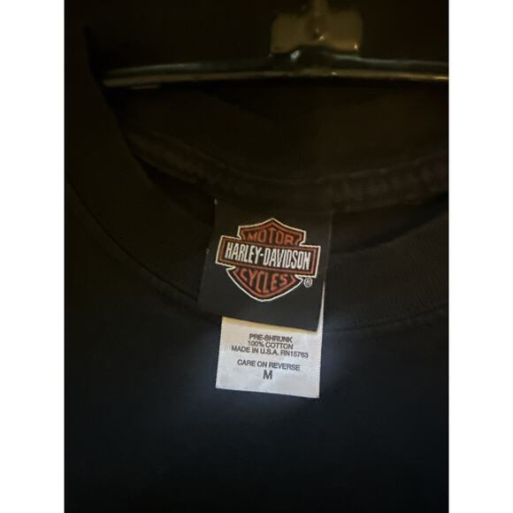 Harley Davidson TShirt Mens Sz Medium Black Graphic Mikes Famous New Castle DE S - Picture 4 of 6